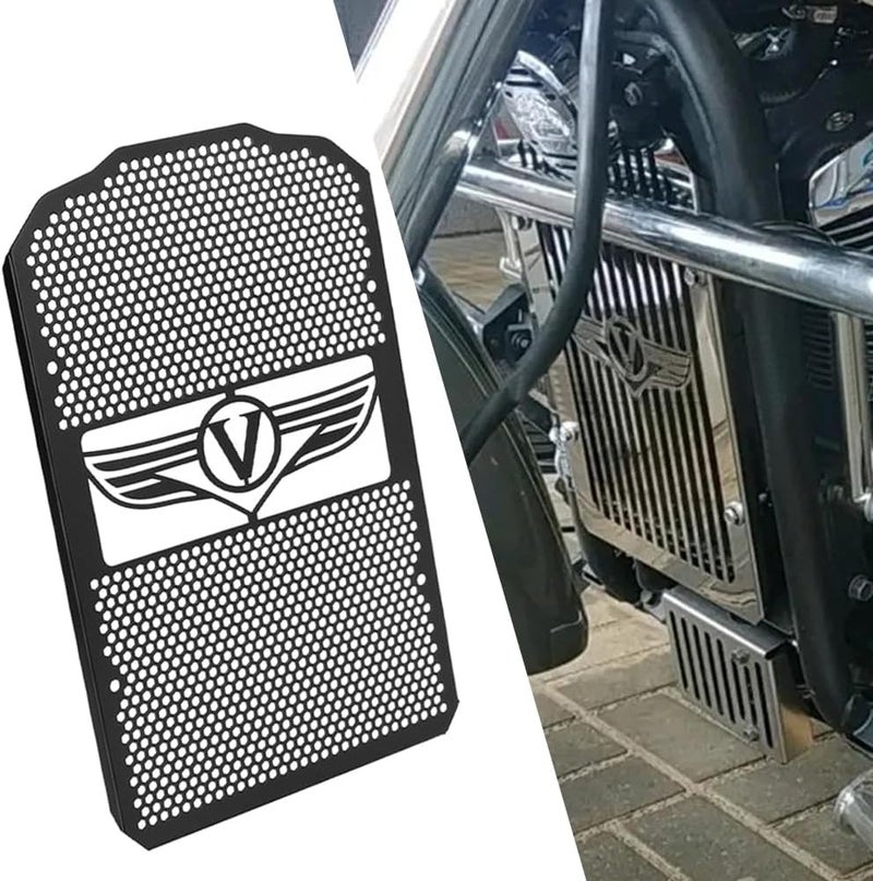 FREAXLL Vulcan 900 2006-2024 Motocycle Radiator Grille Guard Protection Cover for Vulcan 900 VN900 LT Classic Custrom 2006-2020 2021 2022 2023 2024 - Black - Image 1